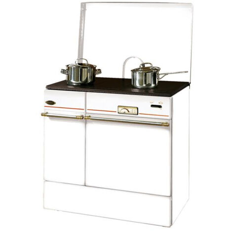 Godin – Cuisinière à bois 10,5 kW – Chargement arrière – Compatible bûches 50 cm – Acier blanc – Rendement 76,4% – 240163BLANC