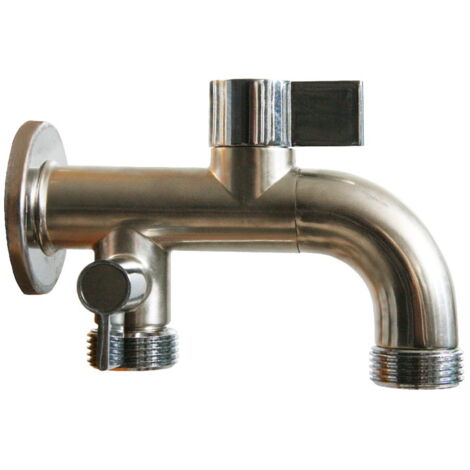 Boutté – Robinet d'arrosage double sortie 20x27 mm – Entrée 15x21 mm – Pour irrigation jardin – Connecteurs compatibles 1" et 3/4"