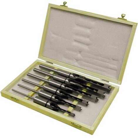Holzmann – Coffret de mèches et bédanes 6 pièces – Acier HSS pour mortaiseuses STM 26 – Diamètres 6 à 16 mm – Précision pour assemblage bois