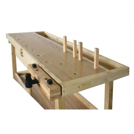 Établi Professionnel HOLZMANN WB160L - 1 Tiroir, Bois Massif - NEUF