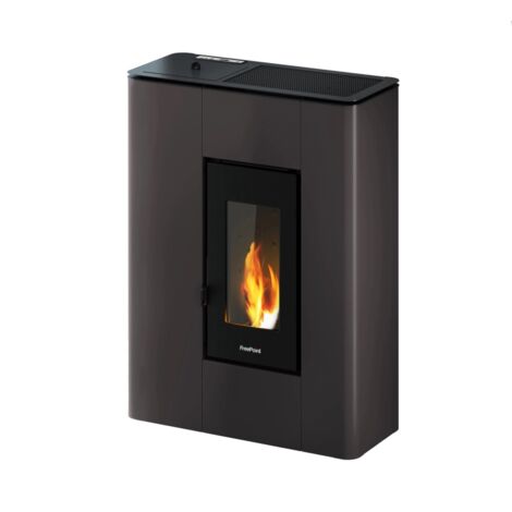 Poêle à granulés étanche Atrium 5 Anthracite – Puissance 5 kW – Sortie des fumées Ø 80 mm – Classe A+ flamme verte 7 étoiles – Freepoint