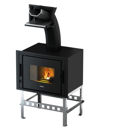 Poêle à granulés étanche 9 kW – Sortie de fumées Ø 80 mm – Autonomie 25 h – Classe énergétique A+ – Foyer en fonte avec système EASY START – Freepoint
