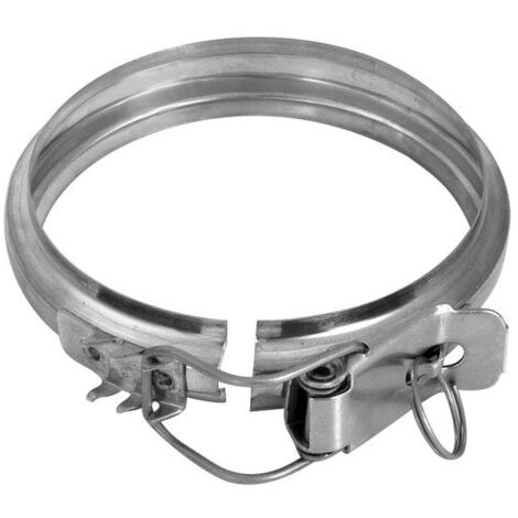 Joncoux – Collier de sécurité en inox pour conduit de fumée – Ø150mm – Soudure continue pour étanchéité – Fabrication française (1/2)