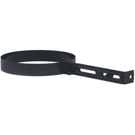 Collier de suspension émaillé 0,7mm noir Ø80 – Fixation solide pour conduit de poêle à pellets – Installation facile en raccordement – Isotip Joncoux (1/2)