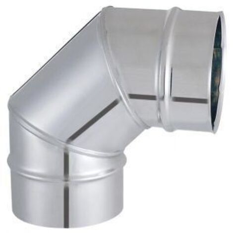 Joncoux – Coude lisse de raccordement pour tubage 90° inox 304 – Ø125 mm – Soudure continue pour cheminées polycombustibles