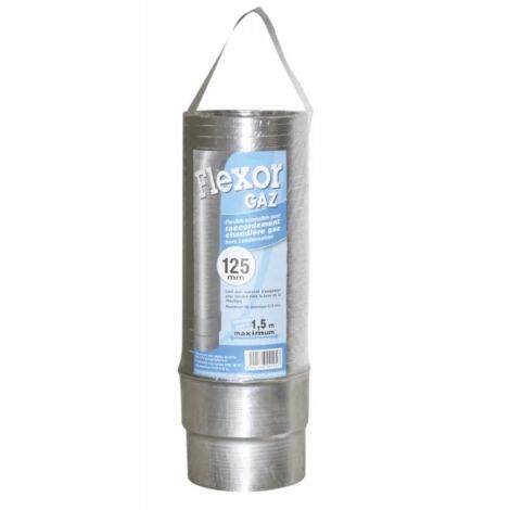 Joncoux – Flexible gaz pour raccordement 1,5m – Extensible 0,3 à 1,5m – Diamètre Ø125/132mm – Aluminium conforme QUALIGAZ (1/3)
