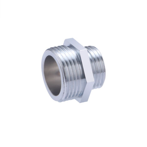 QUICK PLOMBERIE Mamelon réduit double mâle laiton chromé - à visser - 245 - pour tube cuivre (1/4)