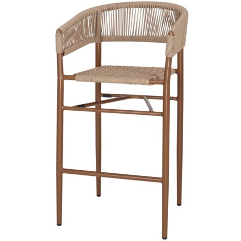 AUTRES Tabouret haut en corde et métal avec un style Japandi - modèle 023 - nature (1/4)
