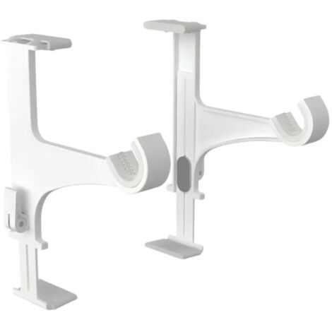 Supports de tringle à rideau pour coffre de volet roulant – Aluminium blanc brillant – Longueur 15.4 cm – Saillie 100 mm – Pour tringles 20/28 mm – Cessot