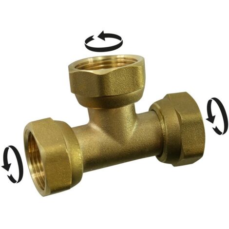 SANS MARQUE Té triple à visser laiton F 20 x 27 pour tube en cuivre (1/5)