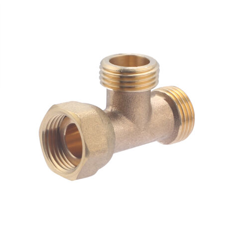 SANS MARQUE Té double M/F à visser laiton F 15 x 21 pour cuivre (1/4)