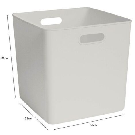 Bac de rangement 31x31x31 cm en polypropylène blanc – Résistant aux chocs – Garantie 5 ans – Fabrication française (1/2)