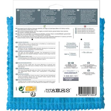 STARWAX Serpillière microfibre polyester nettoyage quotidien STARWAX
