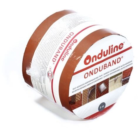 Onduline – Bande de fixation pour gazon synthétique 5m x 10cm – Installation facile – Pour terrains accidentés – Couleur terracotta