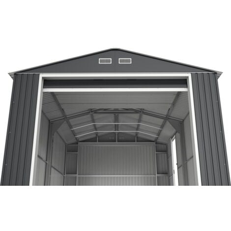 DURAMAX Garage métal GRANDE HAUTEUR - 19,95m² x H. 2,60 m - Anthracite