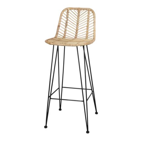 AUTRES Tabouret haut en rotin avec un style nordique - modèle 077 - naturel (1/4)