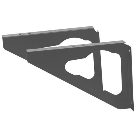 Renz – Équerre en acier gris anthracite H.17.5cm L.25cm P.3cm – Finition brillante pour applications de construction – Résistante et esthétique (1/4)