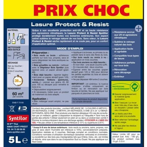SYNTILOR Lasure SYNTILOR protect & résist chêne clair 5 L