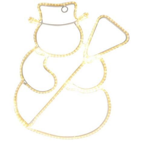 BLACHÈRE ILLUMINATION Decor noel lumineux int/ext bonhomme neige h47cm 288 led blanc chaud cable transparent 5m