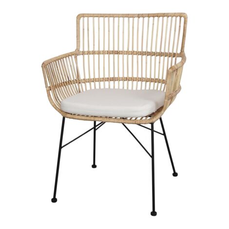 AUTRES Chaise en rotin avec accoudoirs avec un style méditerranéen - modèle 029 - naturel (1/5)