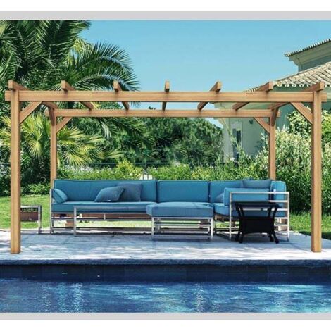 Pergola en bois lamellé-collé Grenoble 500 x 300 cm - Maderland (1/5)
