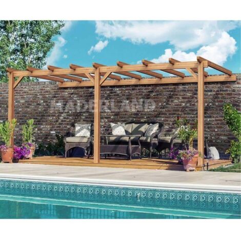 MADERLAND Pergola en bois adossée - modèle PALMA - 600 x 300 cm (1/3)