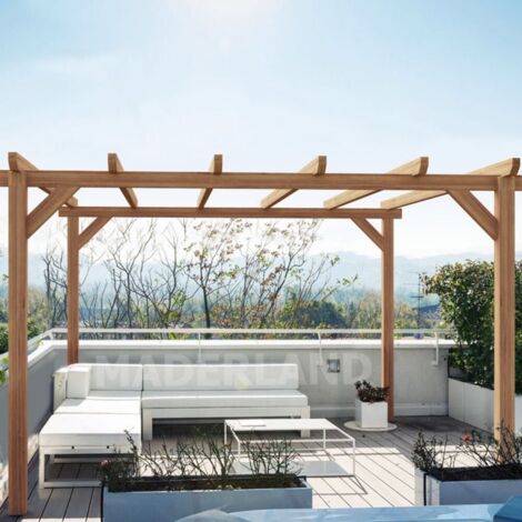 Pergola en bois lamellé-collé Villeurbanne 400 x 300 cm - Maderland (1/3)