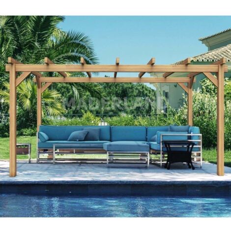 Pergola en bois lamellé-collé Grenoble 800 x 300 cm - Maderland (1/3)