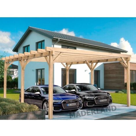 Pergola en bois lamellé-collé Marseille 1000 x 500 cm - Maderland (1/3)