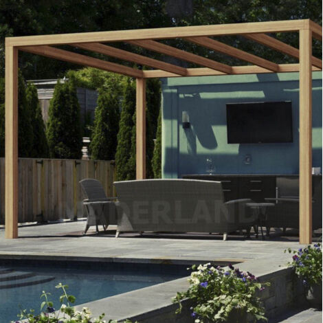 Pergola en bois lamellé-collé Brest 300 x 300 cm - Maderland (1/3)