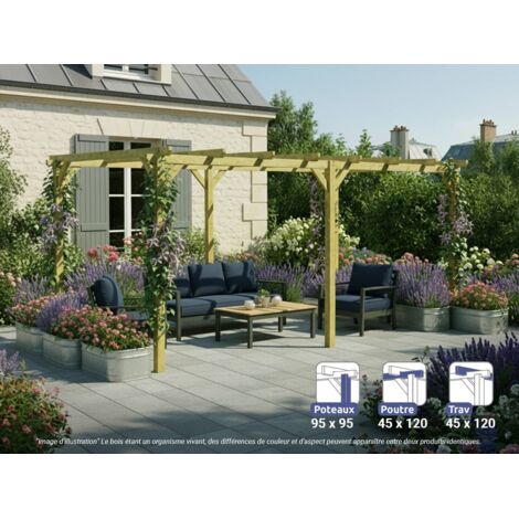 Pergola massive en bois Paris 510 x 300 cm - Maderland (1/4)