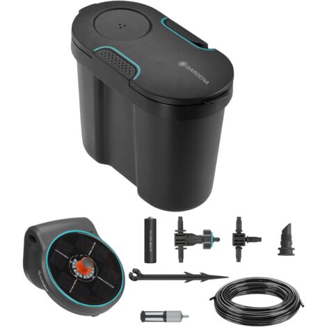 GARDENA Solution d'arrosage automatique solaire AquaBloom avec réserve d'eau (13301-20)