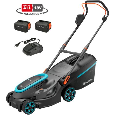 GARDENA Tondeuse PowerMax 37/36V POWER FOR ALL.  350 m². Largeur de coupe 37 cm. Batterie Li-Ion.  Kit Prêt à l'emploi. (14638-20) (1/5)
