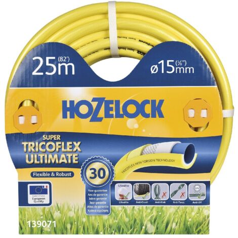 HOZELOCK Tuyau d’arrosage multi usage ultra robuste - jaune (36 uc/pal) - 15mm - 20 m (1/4)