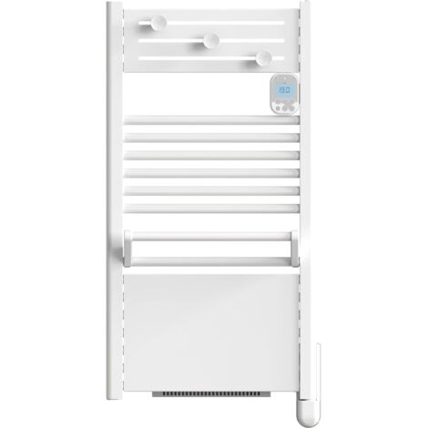 Sèche-serviettes électrique à inertie sèche NOIROT Actibain 500W + soufflerie 1000W L50 blanc