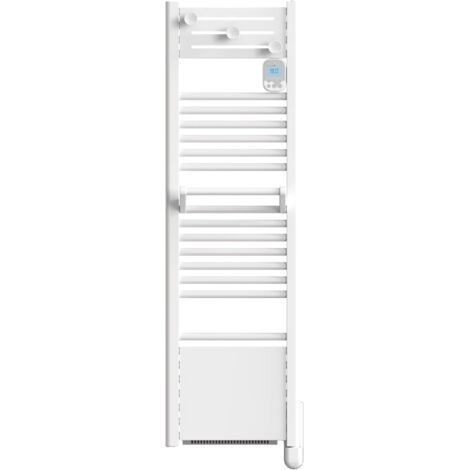 Sèche-serviettes électrique à inertie sèche NOIROT Actibain 500W + soufflerie 1000W L40 blanc