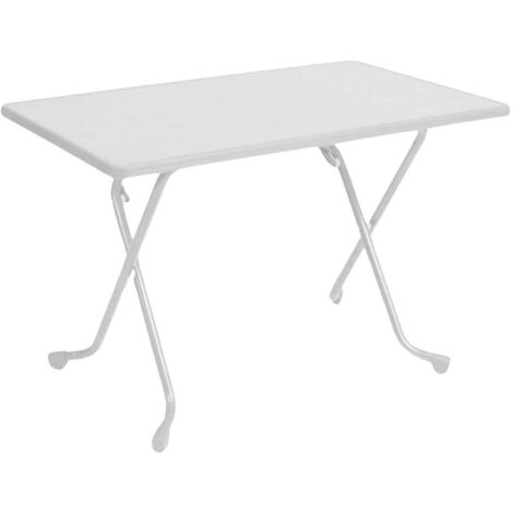 Table de jardin en acier 4 personnes en acier Cola Blanc