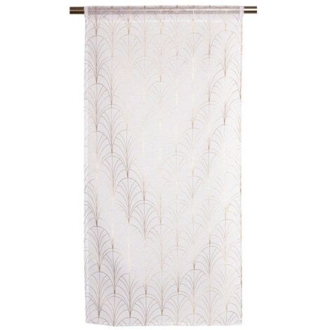 SANS MARQUE Paire de vitrages transparent Tamara blanc et dore l. 45 x H. 120 cm (1/4)
