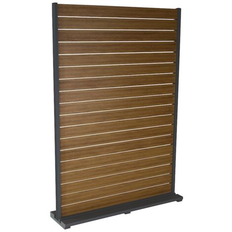 Claustra LOUISIANE en aluminium époxy – Lattes Heat Transfer imitation bois – Finition graphite/chêne – Installation facile et rapide – Proloisirs