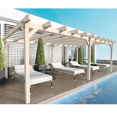 Carport en bois lamellé-collé Nîmes 600 x 500 cm - Maderland (1/5)