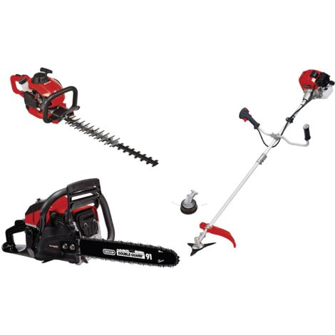 Einhell – Kit thermique 3 en 1 – Débroussailleuse 52cm³ avec lame 3 dents – Taille-haies 25cm³ avec lames double action – Tronçonneuse 50cm³ avec frein de chaîne (1/4)