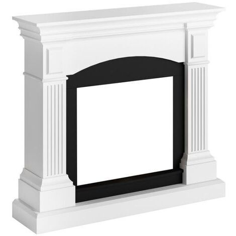 Habillage de cheminée pour insert Powerflame – MDF robuste blanc pur – Design moderne et structuré – Montage facile inclus – Tagu