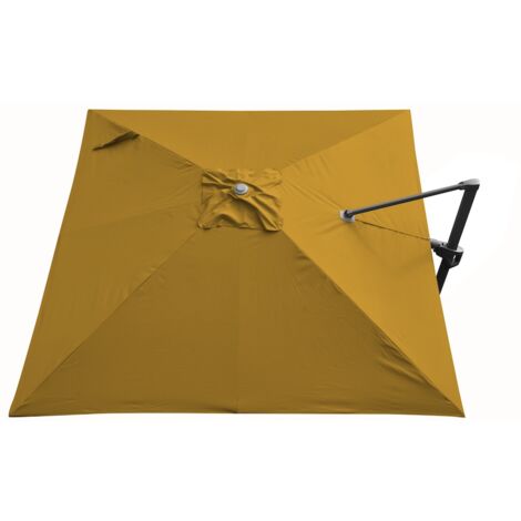 Proloisirs – Toile parasol déporté 3x3m en polyester 210g/m² – Protection UV 90% – Embout de baleine à poche – Air vent pour ventilation