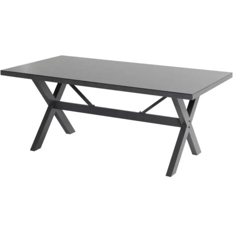 CHALET & JARDIN Table de jardin en aluminium et verre céramique 180 x 100 cm (1/4)