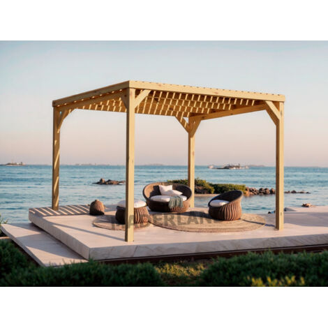 MADERLAND Pergola en bois autoportante - modèle TOULOUSE - 600 x 400 cm (1/3)