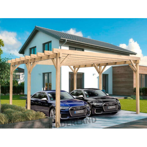 MADERLAND Carport en bois autoportant - modèle NÎMES - 600 x 400 cm (1/3)