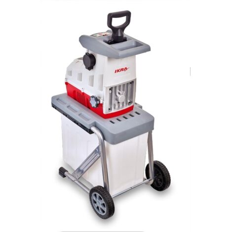 Broyeur de végétaux électrique 3000 W – Diamètre de coupe 44 mm – Système à rouleaux silencieux – Bac de 60L pour usage intensif – Ikra - BAC 60 L