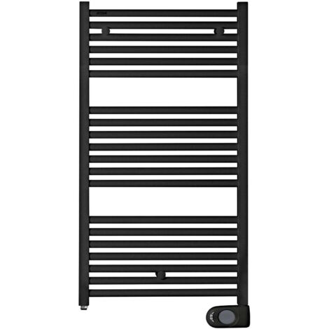 Acova – Sèche-serviettes électrique 500W – Inertie fluide – Dimensions 96,8 x 50 cm – Surface de chauffe jusqu’à 3 m² – Design vertical noir (1/4)