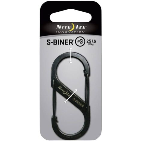 NITE IZE Mousqueton double entrée inox noir 7cm 11kg nite ize (1/5)
