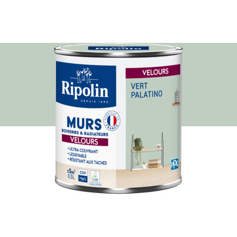 Peinture aspect Velours - 0,5L - Vert Palatino - Ripolin (1/5)